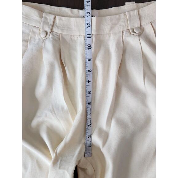 Nwt Sezane Loulou Trousers Ecru Cream High Rise Wide Legs Size 40/Us 8 Read Pls - Picture 9 of 12